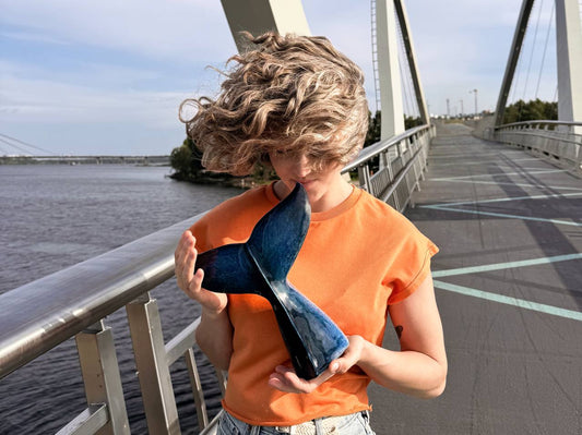 Whale Tail Ceramic Decor