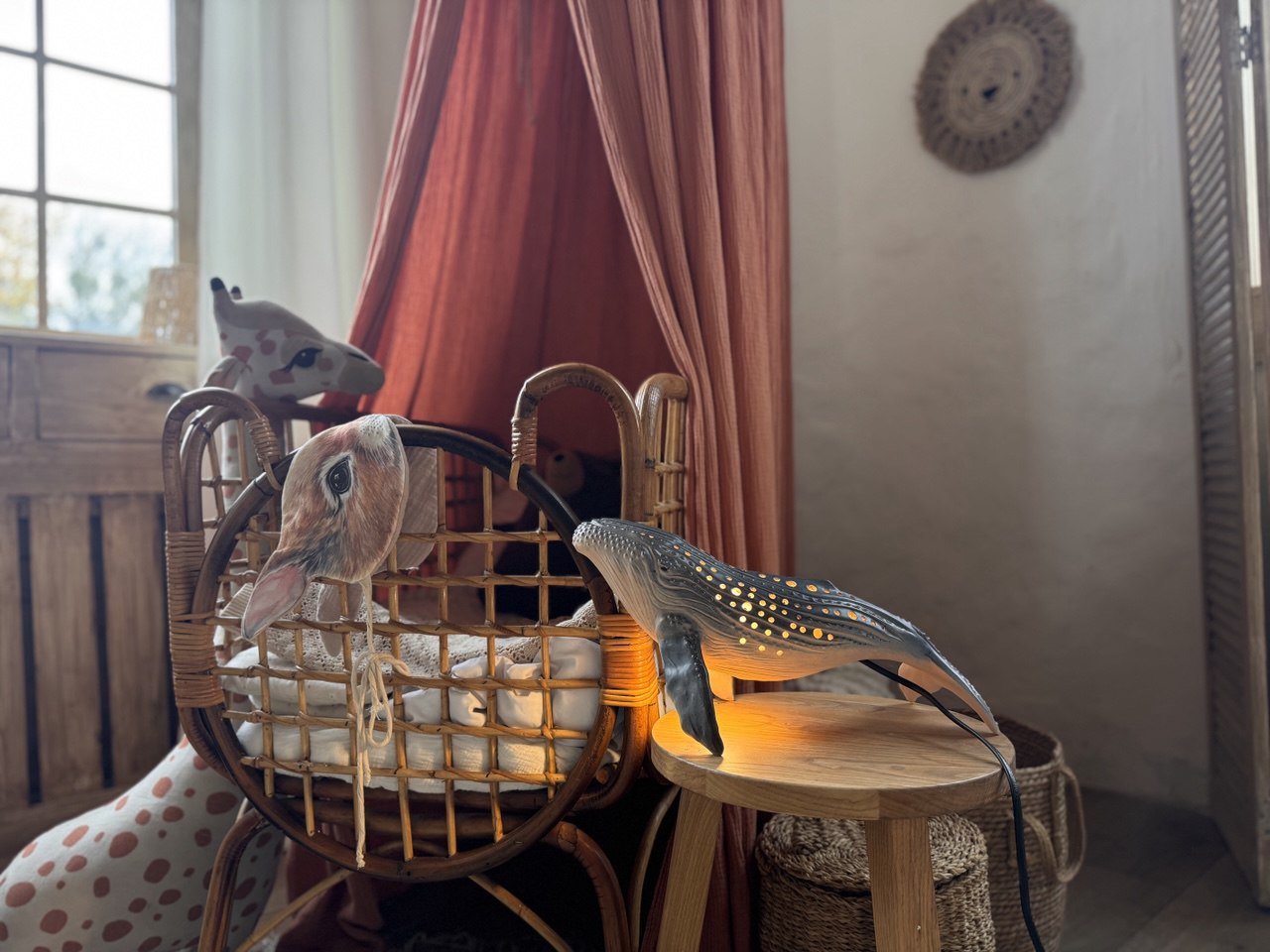 Realistic Humpback Whale Ceramic Lamp